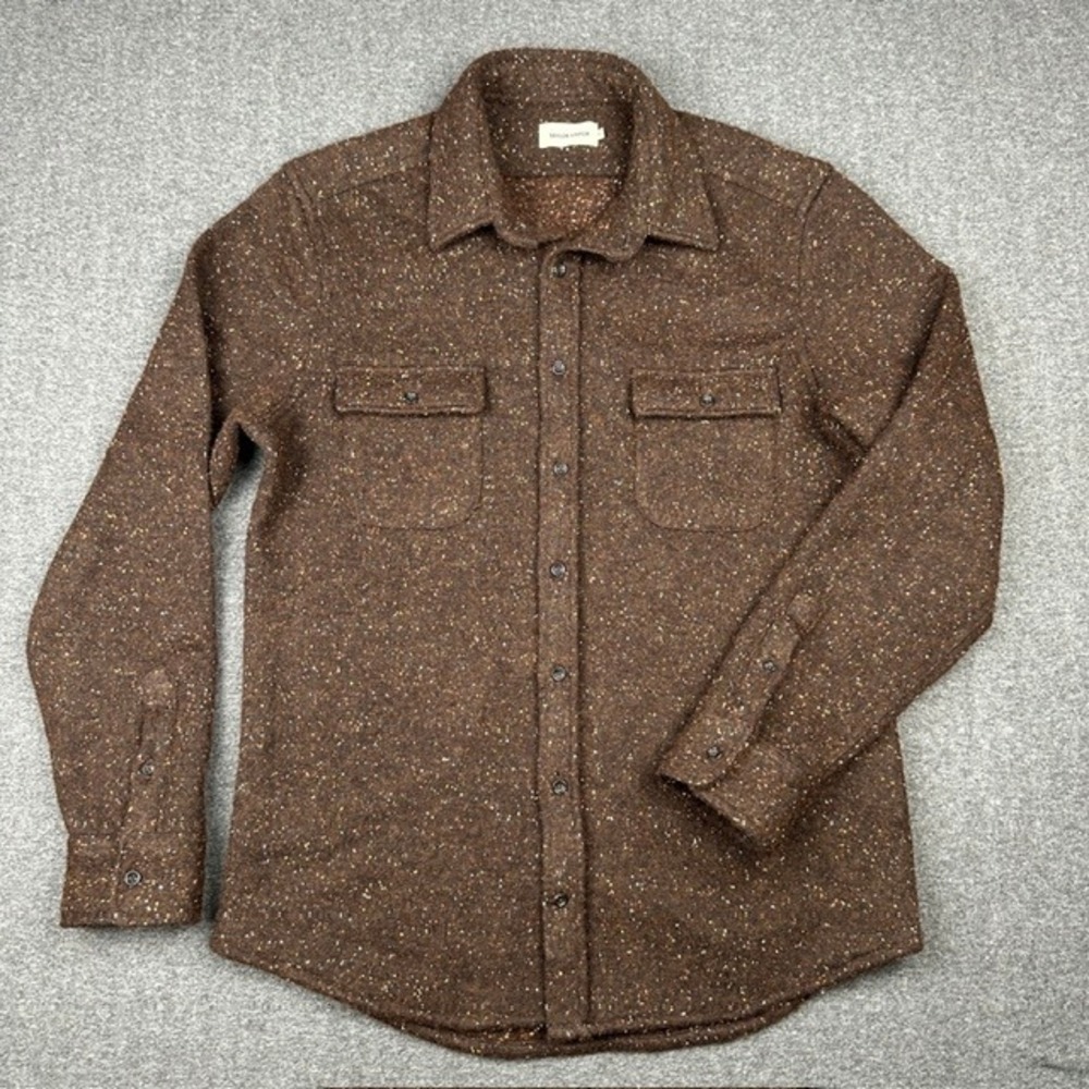 Taylor Stitch Maritime Shirt Jacket Espresso Donegal Wool Blend Brown Mens 42 L